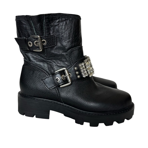 Karl Lagerfeld Shoes - Karl Lagerfeld Black Ankle Boots with Embellished Buckle